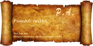 Psenkó Anikó névjegykártya